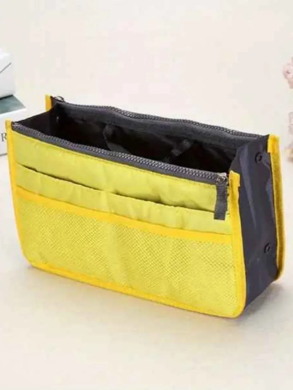 Purse Insert / Organizer/ Cosmetic Case/ Handbag Divider Organizer- Yellow - NWT